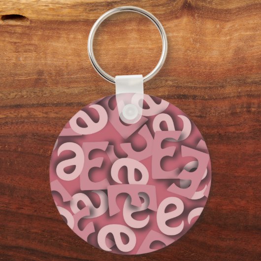 Brief E Roze Sleutelhanger (Voorkant)