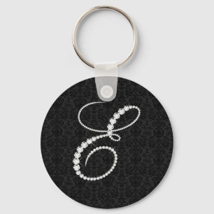 Brief E Ruiten met mousserende diamanten-monogram Sleutelhanger