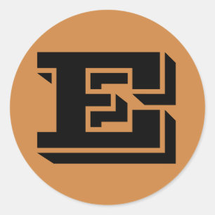 Brief E. Vineta Alphabet van Janz Peru Gold Ronde Sticker