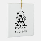 Brief Een Elegant Monogram Kerst Ornament (Rechts)