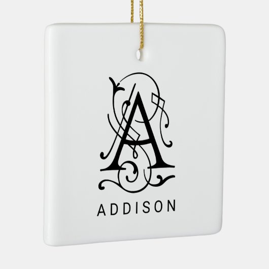 Brief Een Elegant Monogram Kerst Ornament (Rechts)