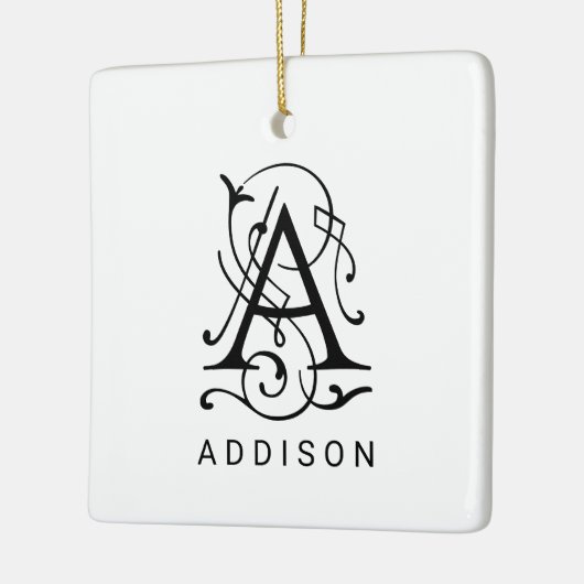 Brief Een Elegant Monogram Kerst Ornament (Links)