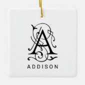 Brief Een Elegant Monogram Kerst Ornament (Voorkant)