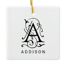 Brief Een Elegant Monogram Kerst Ornament