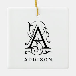 Brief Een Elegant Monogram Kerst Ornament