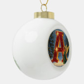 Brief Een Kerstengel Gepersonaliseerde Initiaal Keramische Bal Ornament (Links)