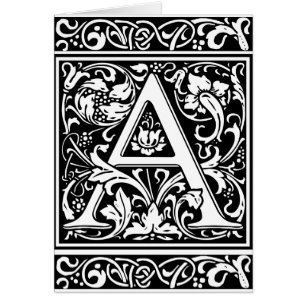 Brief Een middeleeuws monogram Art Nouveau