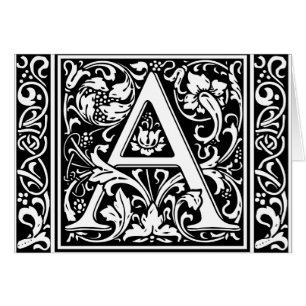 Brief Een middeleeuws monogram Art Nouveau