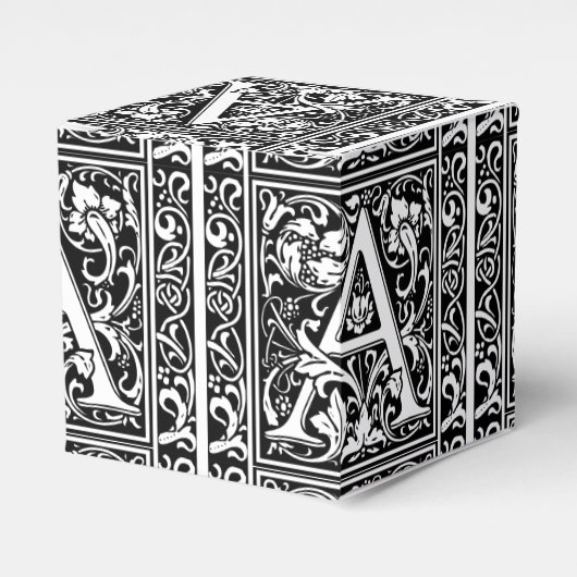 Brief Een middeleeuws monogram Art Nouveau Bedankdoosjes (Voorkant Zijde)