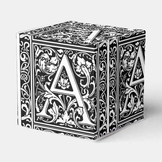 Brief Een middeleeuws monogram Art Nouveau Bedankdoosjes (Achterkant)