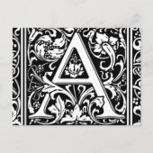 Brief Een middeleeuws monogram Art Nouveau Briefkaart (Voorkant)