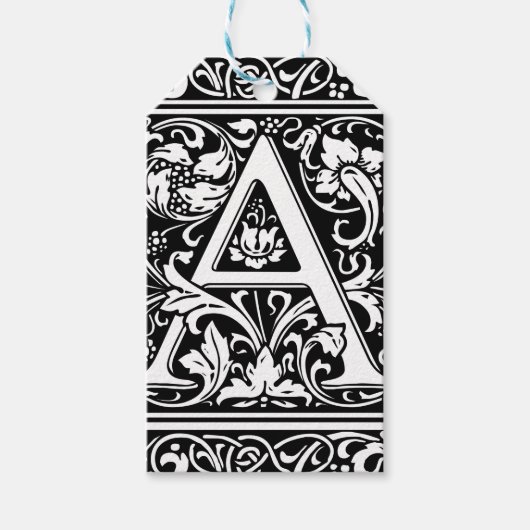 Brief Een middeleeuws monogram Art Nouveau Cadeaulabel (Voorkant)