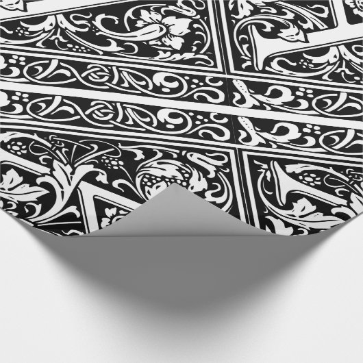 Brief Een middeleeuws monogram Art Nouveau Cadeaupapier (Hoek)