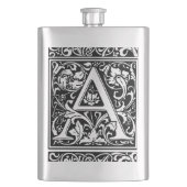 Brief Een middeleeuws monogram Art Nouveau Heupfles (Voorkant)