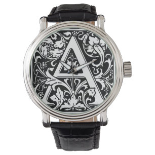 Brief Een middeleeuws monogram Art Nouveau Horloge