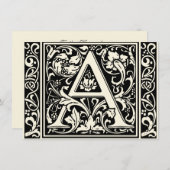 Brief Een middeleeuws monogram Art Nouveau Kaart (Voorkant / Achterkant)