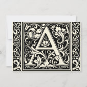 Brief Een middeleeuws monogram Art Nouveau Kaart (Voorkant)