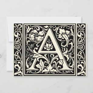 Brief Een middeleeuws monogram Art Nouveau Kaart