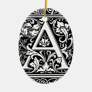 Brief Een middeleeuws monogram Art Nouveau Keramisch Ornament