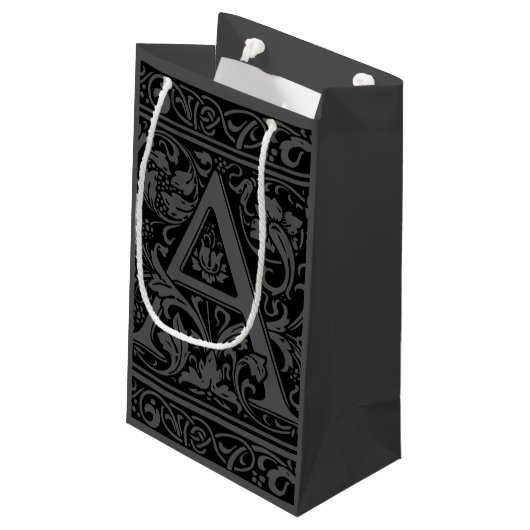 Brief Een middeleeuws monogram Art Nouveau Klein Cadeauzakje (Achterkant Gekanteld)