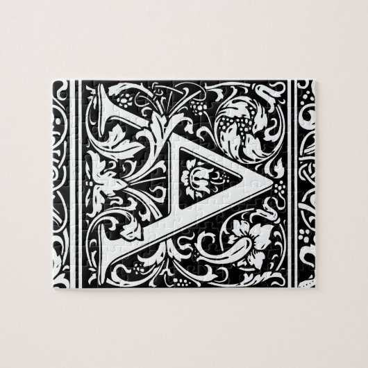 Brief Een middeleeuws monogram Art Nouveau Legpuzzel (Horizontaal)