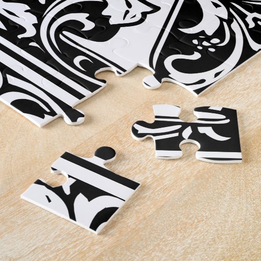 Brief Een middeleeuws monogram Art Nouveau Legpuzzel (Zijkant)