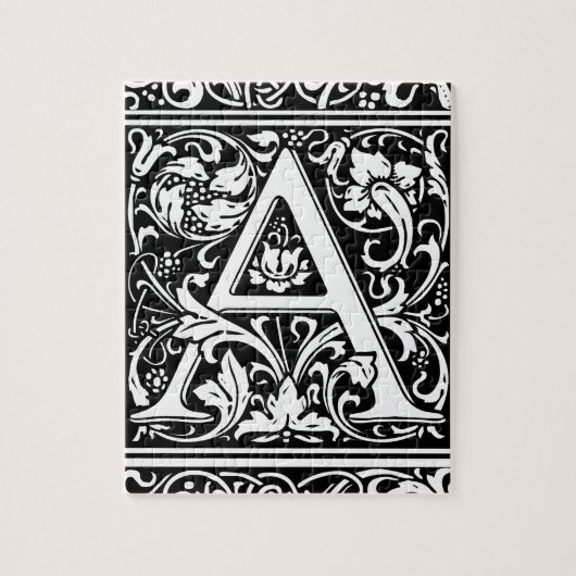 Brief Een middeleeuws monogram Art Nouveau Legpuzzel (Verticaal)