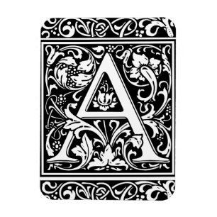 Brief Een middeleeuws monogram Art Nouveau Magneet
