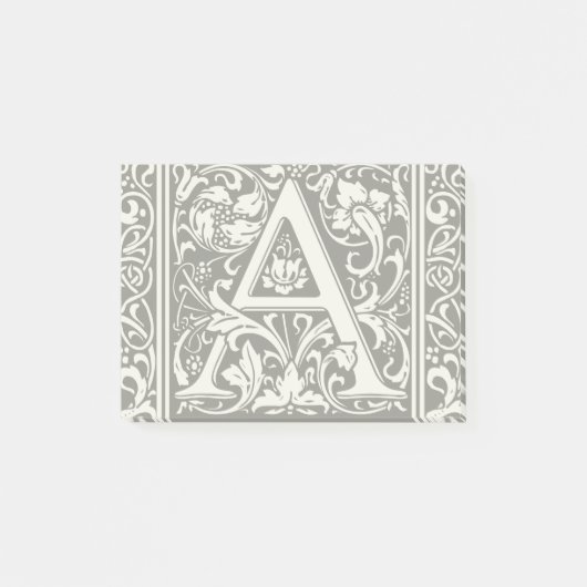Brief Een middeleeuws monogram Art Nouveau Post-it® Notes (Voorkant)