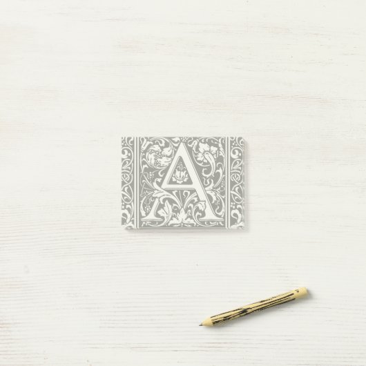 Brief Een middeleeuws monogram Art Nouveau Post-it® Notes (Op bureau)