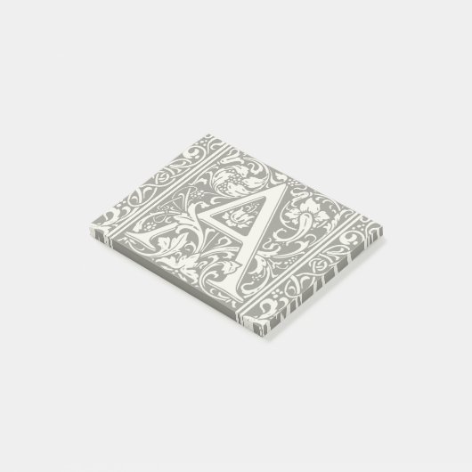Brief Een middeleeuws monogram Art Nouveau Post-it® Notes (Schuin)