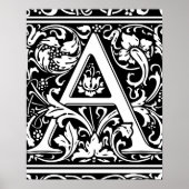 Brief Een middeleeuws monogram Art Nouveau Poster (Voorkant)