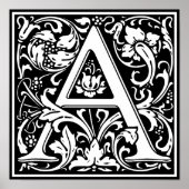 Brief Een middeleeuws monogram Art Nouveau Poster (Voorkant)