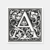 Brief Een middeleeuws monogram Art Nouveau Servetten (Voorkant)