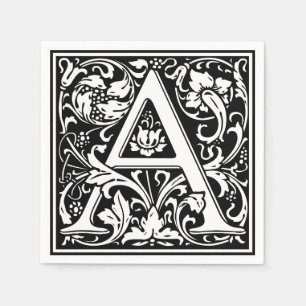 Brief Een middeleeuws monogram Art Nouveau Servetten