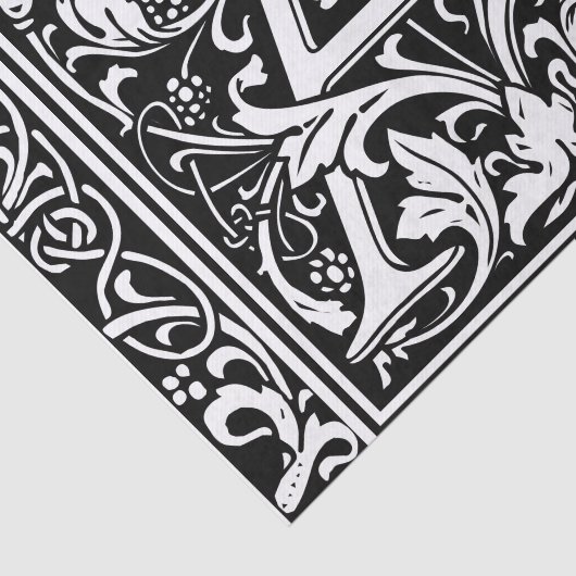 Brief Een middeleeuws monogram Art Nouveau Tissuepapier (Detail)