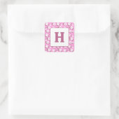 Brief en Happy Flowers Vierkante Sticker (Tas)