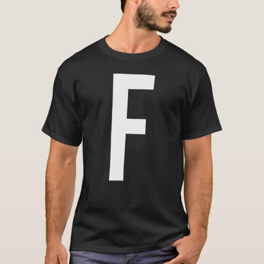 BRIEF F ALPHABET MONOGRAM INITIAAL T-SHIRT (Voorkant)