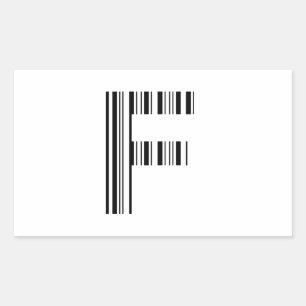 BRIEF F BAR CODE Eerste Initiaal Barcode Patroon Rechthoekige Sticker