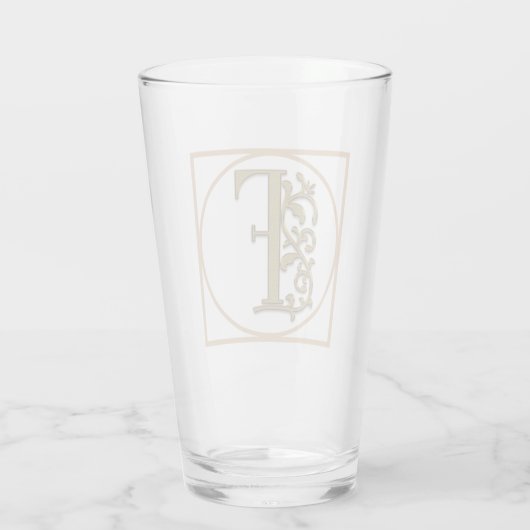 BRIEF F MONOGRAM Beauful Wedding New Home Gift Glas (Achterkant)