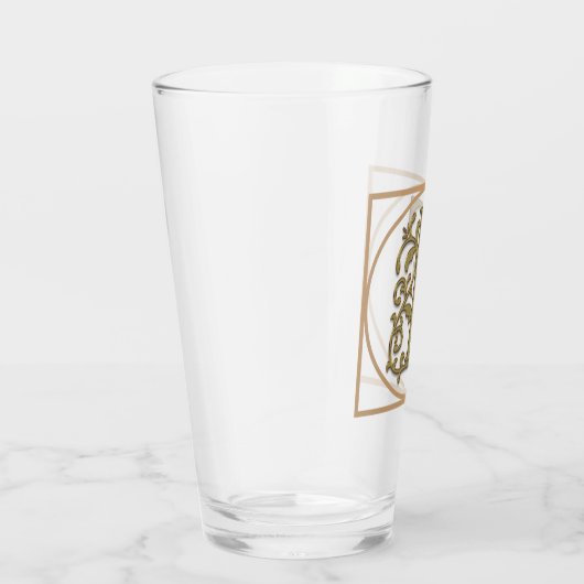 BRIEF F MONOGRAM Beauful Wedding New Home Gift Glas (Rechts)