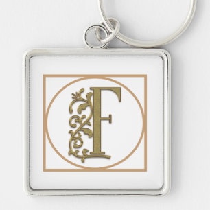 BRIEF F MONOGRAM Beauful Wedding New Home Gift Sleutelhanger