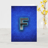 Brief F - neon blauwe uitgave Kaart (Gele Bloem)