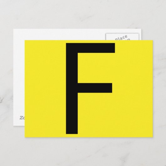 Brief F periodiek tabel Briefkaart (Voorkant / Achterkant)