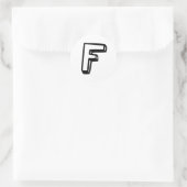 Brief F Ronde Sticker (Tas)
