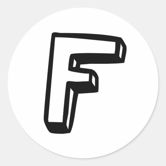 Brief F Ronde Sticker (Voorkant)
