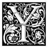 Brief Floral Alphabet Monogram Y Foto Afdruk (Voorkant)