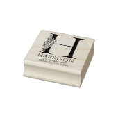 Brief Floral Head - H - Return Address Monogram Rubberstempel (Stempel)