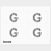 BRIEF G BAR CODE Eerste Initiaal Barcode Patroon Rechthoekige Sticker (Vel)