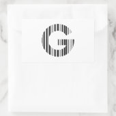 BRIEF G BAR CODE Eerste Initiaal Barcode Patroon Rechthoekige Sticker (Tas)
